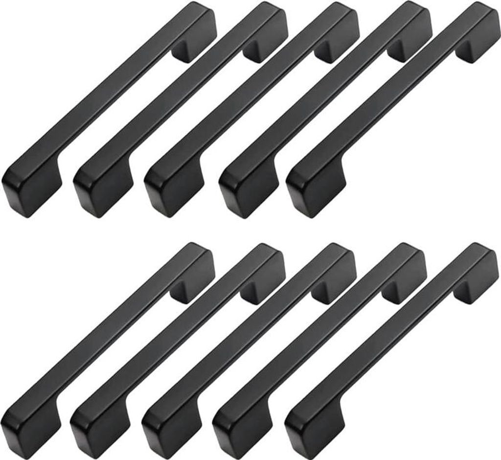 10 Stück Poignée Meuble Entraxe 96 mm-Poignée Porte Cuisine Noire Poignée Barre Meuble Poignee De Cuisine Noire 96 mm
