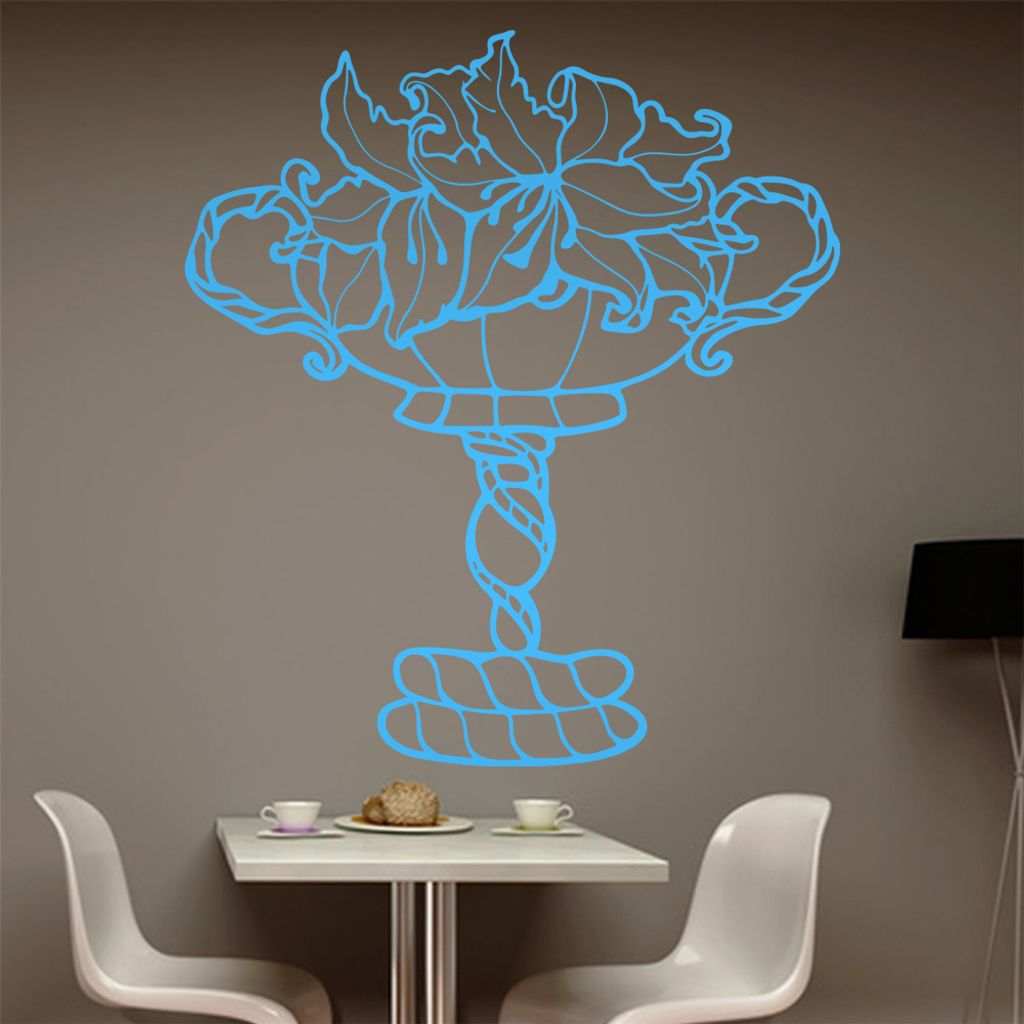 Pflanzen - Pokal - Dekoration Wandtattoo in 6 Größen - Wandaufkleber Wall Sticker - Dekoration, Küche, Wohnzimmer, Schlafzimmer, Badezimmer
