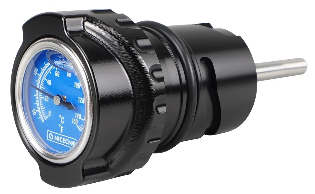 Évitez la surchauffe avec cette jauge d'huile thermique en alu noir