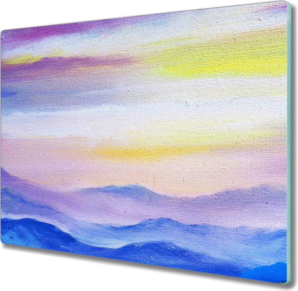 Coloray Schneidebrett Herdabdeckplatte 60x52 cm Kochplattenabdeckung Hackbrett Küchenbrett - Meer von Wolken