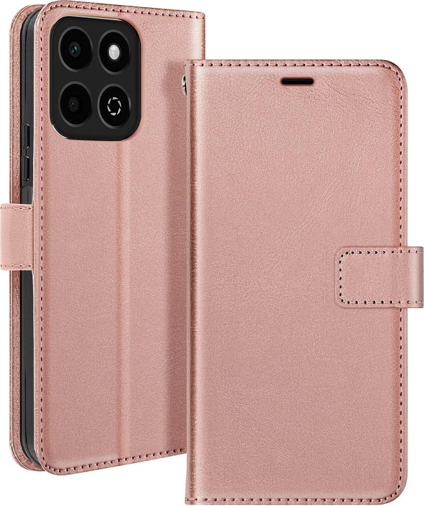 Mayaxess, Honor 200 Smart Wallet Case Standfunktion mit Handschlaufe, Champagnerrosa