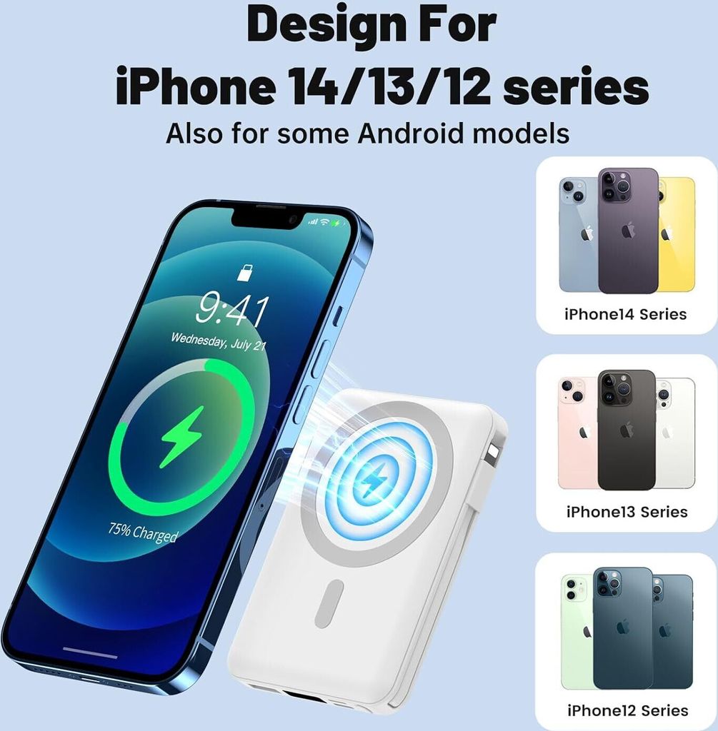 Powerbank, Wireless Power Bank, 10000mAh 22.5W Wireless Produktbild 7