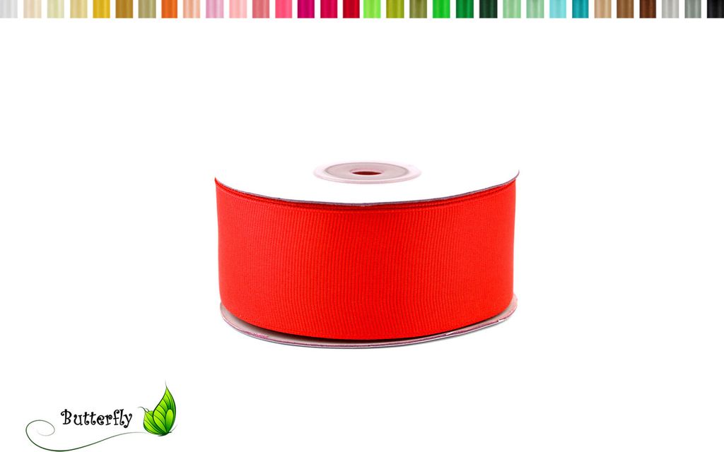 25m Rolle Ripsband 38mm, Farbauswahl:rot 250 Produktbild 