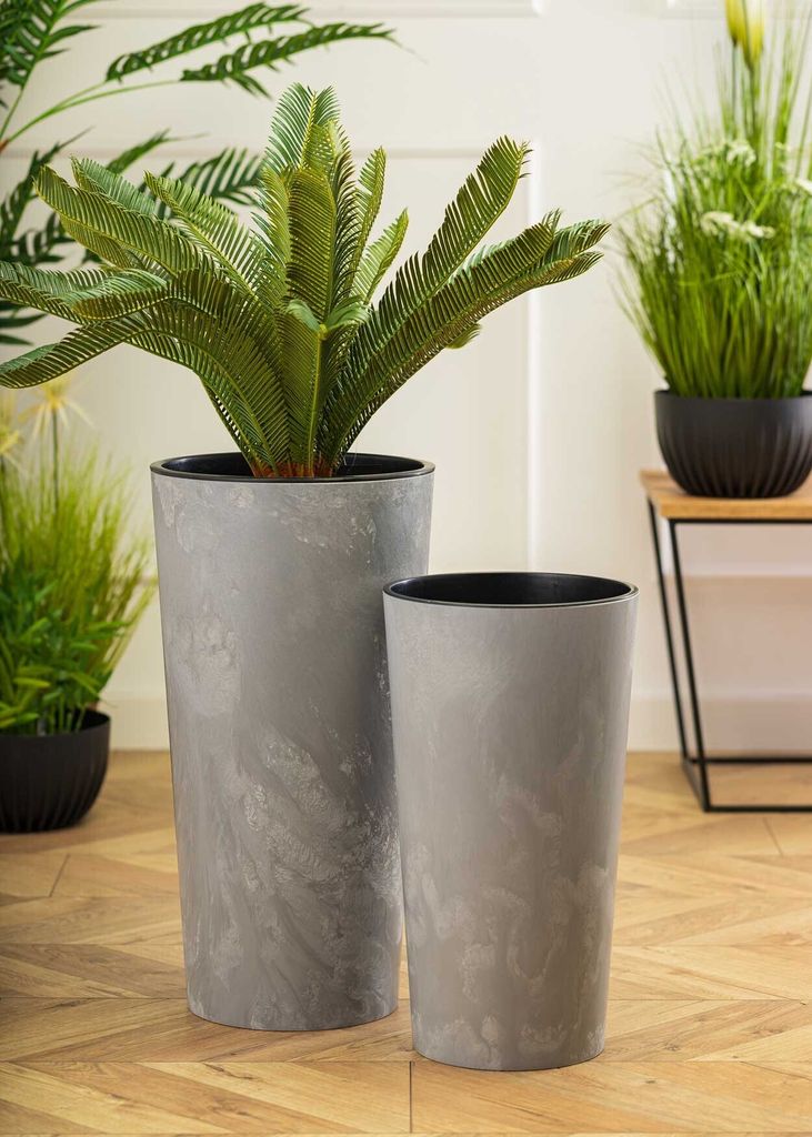 HowHomely Urbanika kvetináč 46,6 cm vysoký, kvetináč, sivý Obrázok produktu 