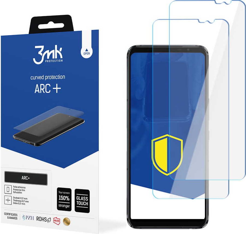 3mk Display Schutzfolie ARC+ für Asus ROG Phone 5 5G 0,17mm Self-Heal (2 Stück)