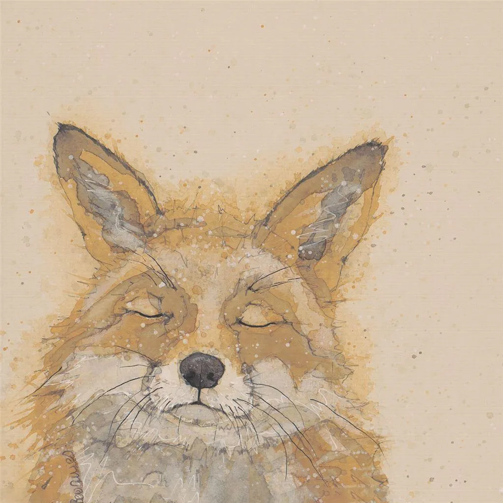 Toile Zen Fox Orange 30x30 cm - Impression Haute Définition Bev Davies