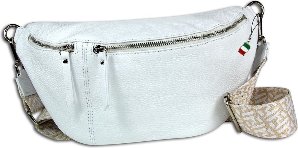 Florence Leder Tasche Gürteltasche weiß OTF821W