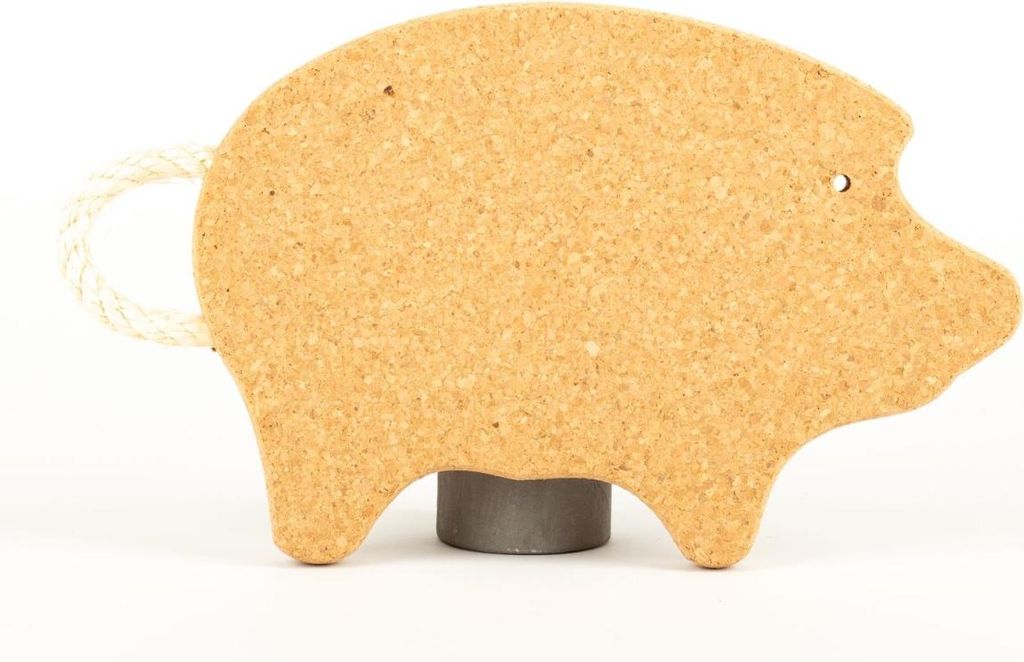 INNA-Glas Schwein Untersetzer aus Presskork Rudi, Natur, 32x18,5x2cm - Korkuntersetzer
