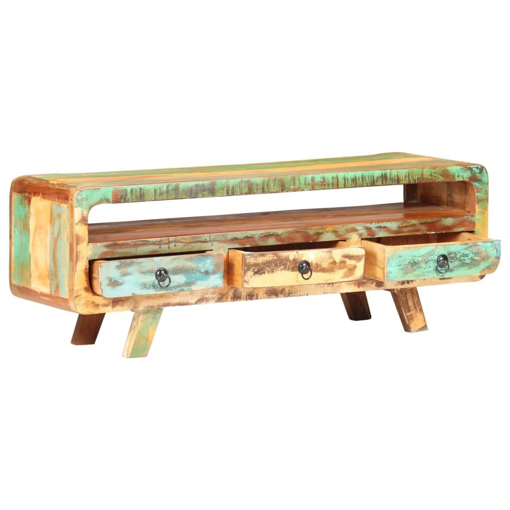 "Winterschlussverkauf "TV-Schrank Industriestil - CLORIS - Fernsehenschrank - 117x30x41 cm Altholz Massiv - NeuMöbel3711241