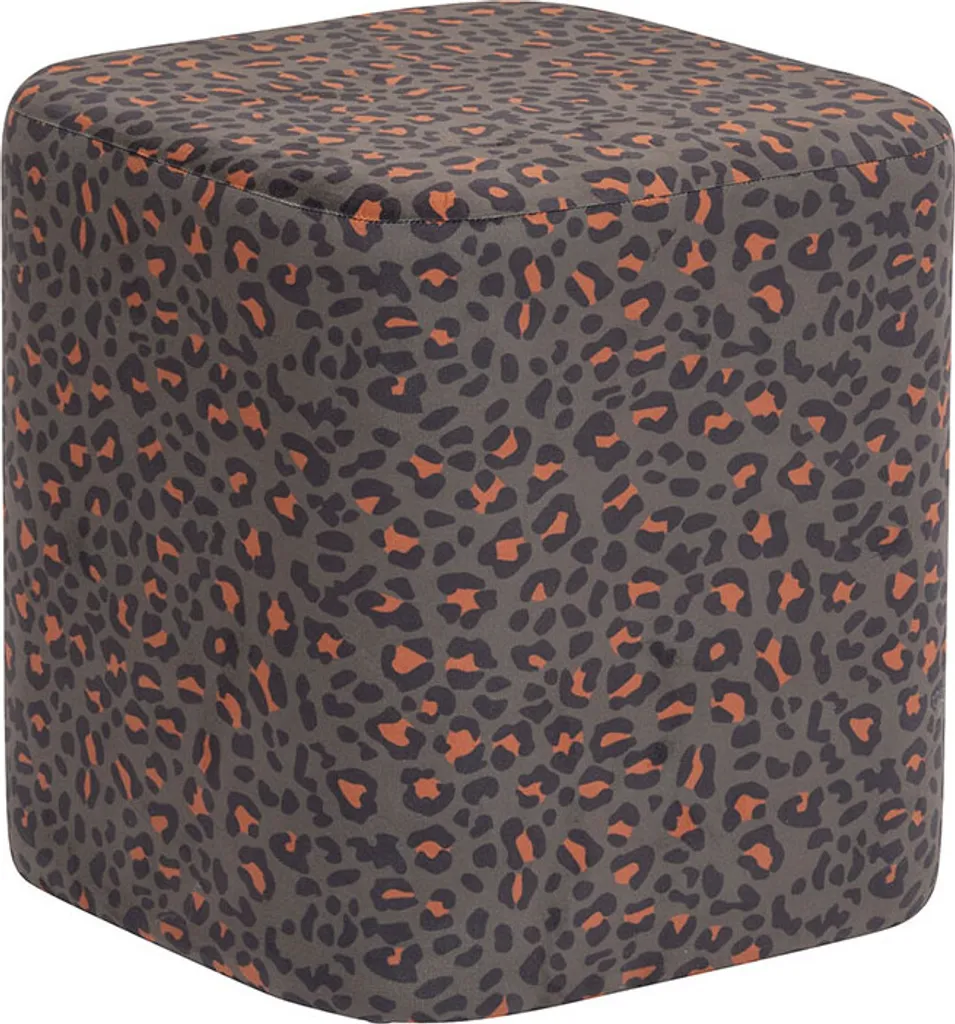 Pouf velours léopard Mende 38 cm texture douce et design Eazy Living
