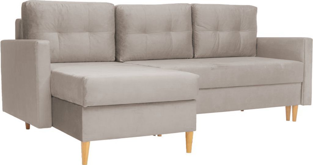 Universal Ecksofa BERGEN Eckcouch Schlaffunktion Wohnzimmer Modern (Beige - Swing 02)