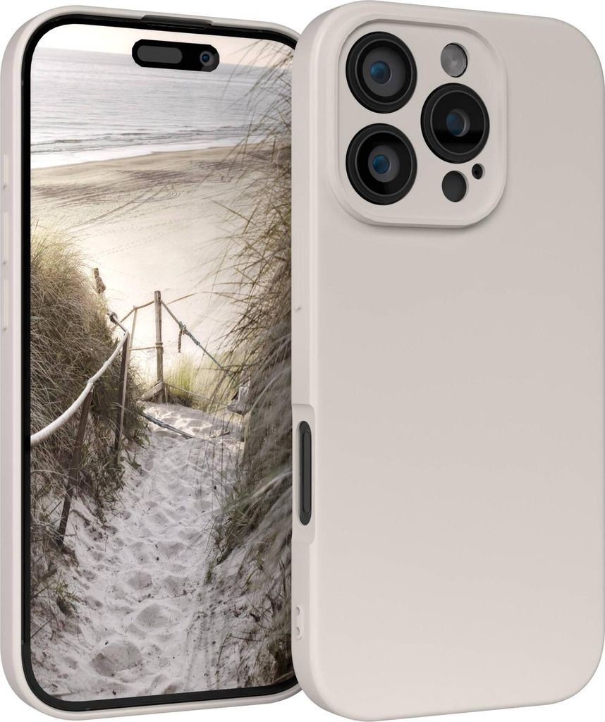 EAZY CASE - TPU Hülle für Apple iPhone 16 Pro, TPU Case stoßfeste Handyhülle, weiches Cover mit Kameraschutz, Silikonhülle in Grau