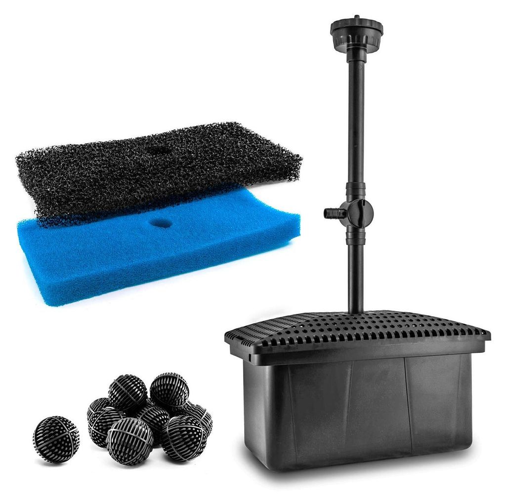 CLGarden Teichpumpe SP3BFB mit Filter Unterwasserfilter Teich Set Fontäne für Wasserspiel Teichfilter mit Pumpe Filterpumpe 12V AC