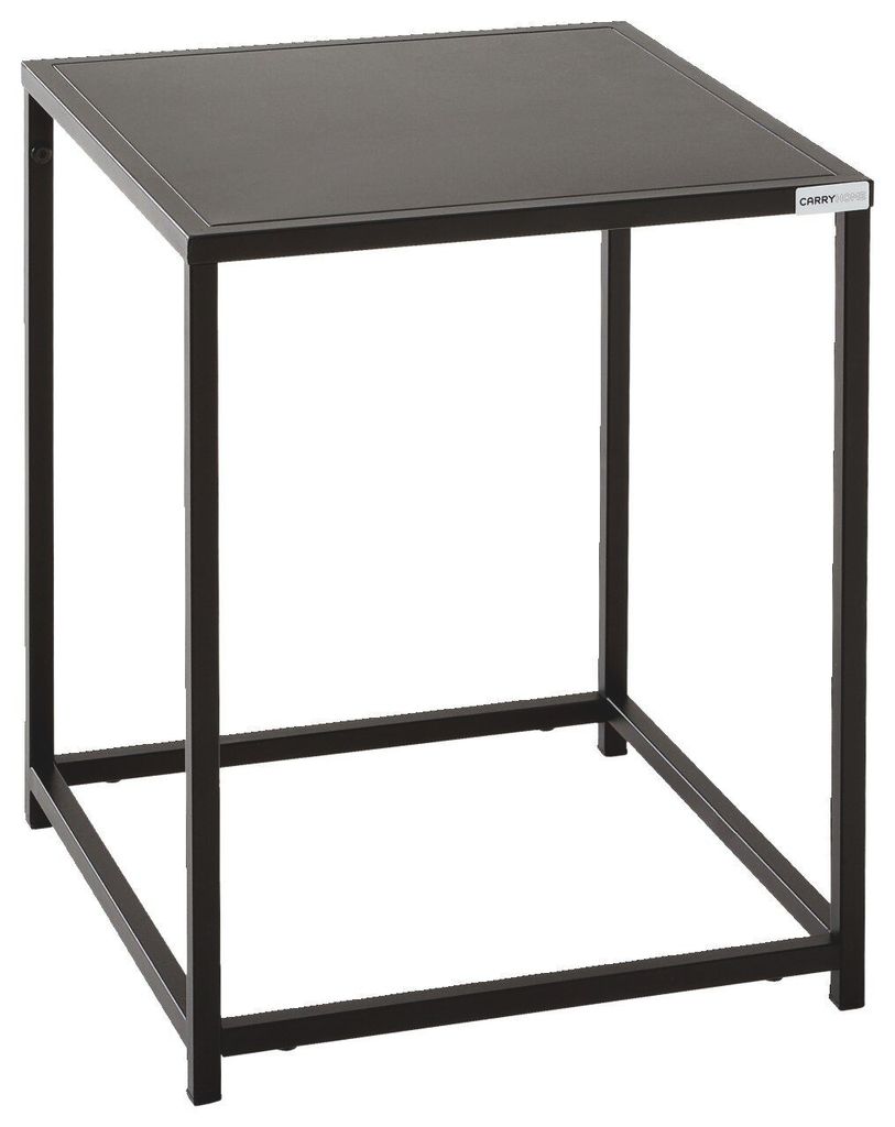 Moderner Beistelltisch NILS aus schwarzem Metall, 38 cm breit, 45,7 cm hoch, 37 cm tief