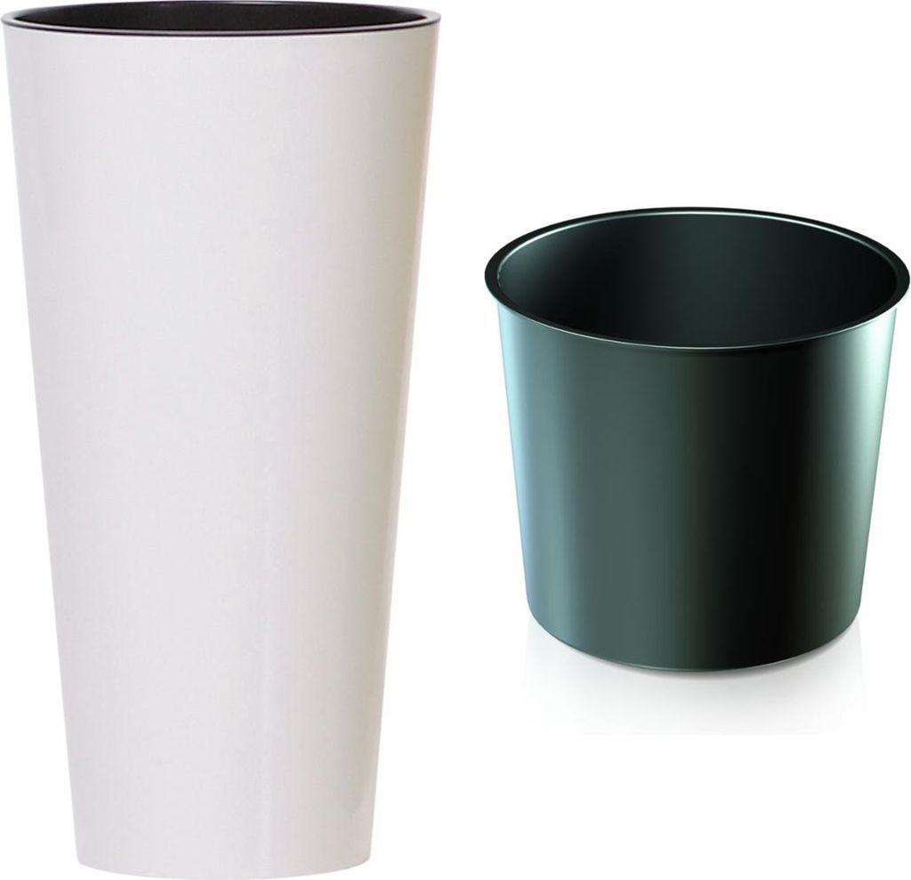 Prosperplast 12352 Pot de fleurs TUBUS SLIM 20 cm, blanc Image du produit 