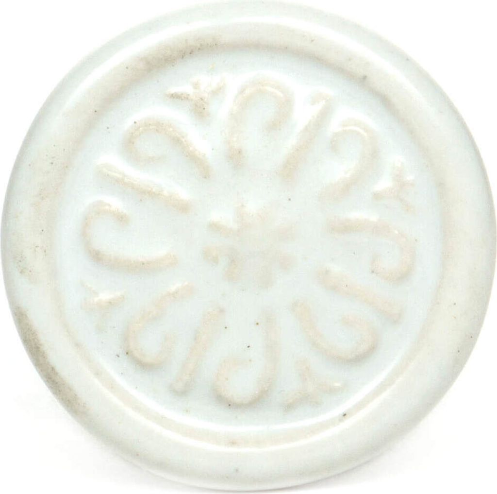 Knauf einfarbig weiß ornamental