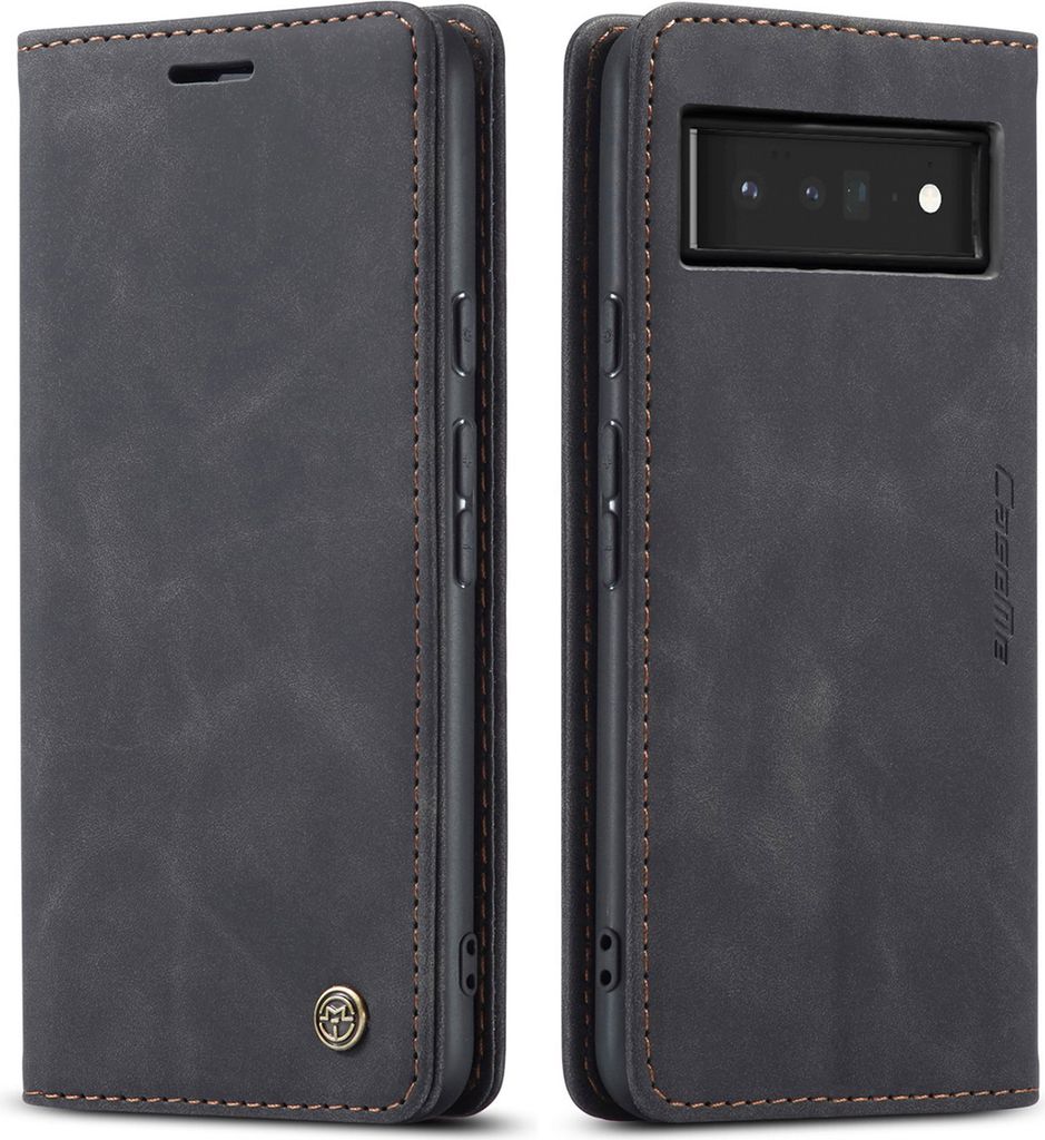 Google Pixel 6 Pro Hülle, Retro Kunstledertasche mit Produktbild 