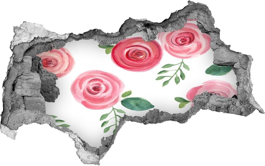 Selbstklebender Loch-3D-Aufkleber 95x73 cm Rosen Produktbild 