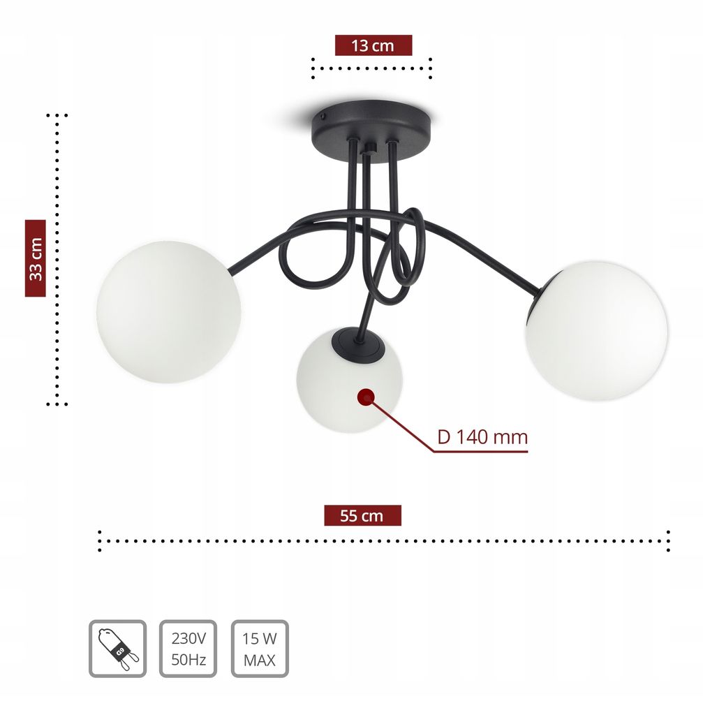 LUXOLAR - Led stropní svítidlo - Stropní svítidlo 3 světla Obrázek produktu 