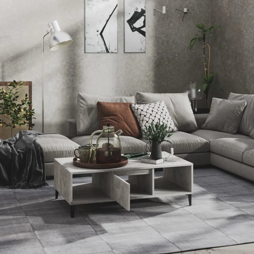 Tavolino Salotto Grigio Cemento 103,5x60x35 cm - Effetto Industriale