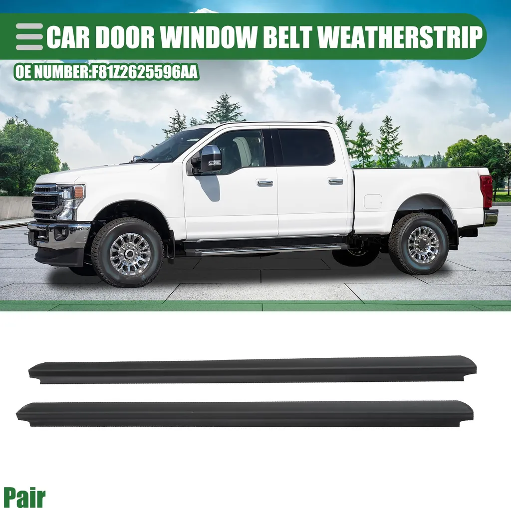 Joint de vitre arrière pour Ford F-250, Noir, kit de 2 pièces gauche/droite