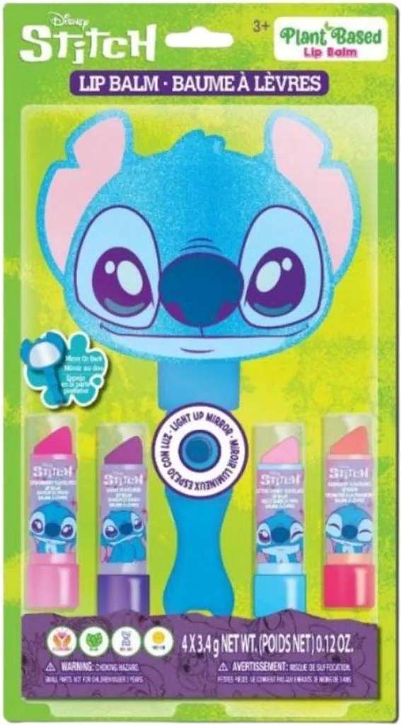 Coffret beauté enfant miroir LED et baumes à lèvres bio Lilo et Stitch