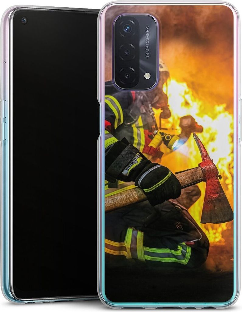 DeinDesign Handyhülle für Oppo A74 5G Silikon Hülle Case Smartphone Schutzhülle Feuer Feuerwehr Lebensretter