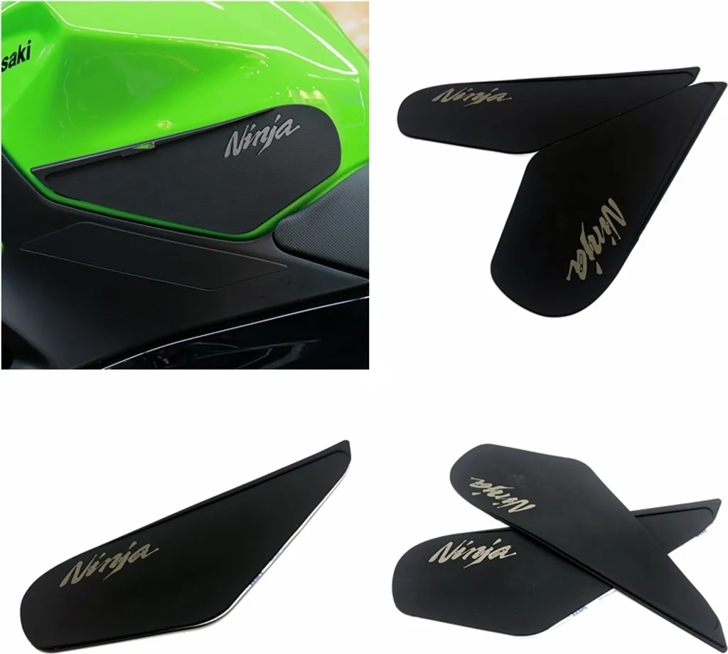 Traction Motorcycles Side Side Knee Grip Decalcomania adesivi protettivi per KAWASAKI NINJA400 Nero