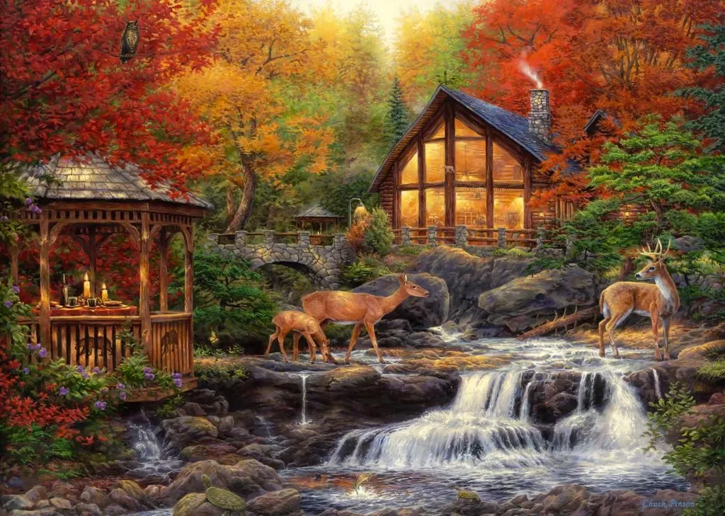 Puzzle anti-stress 500 pièces Chuck Pinson Les couleurs de la vie zen