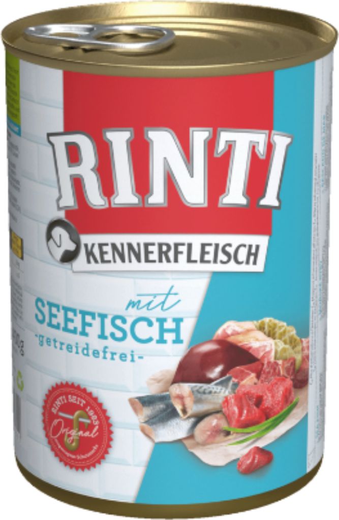 RINTI Kennerfleisch Seefisch 400g, Adult, jede Rasse, Fisch, 400 g, Ohne Soja