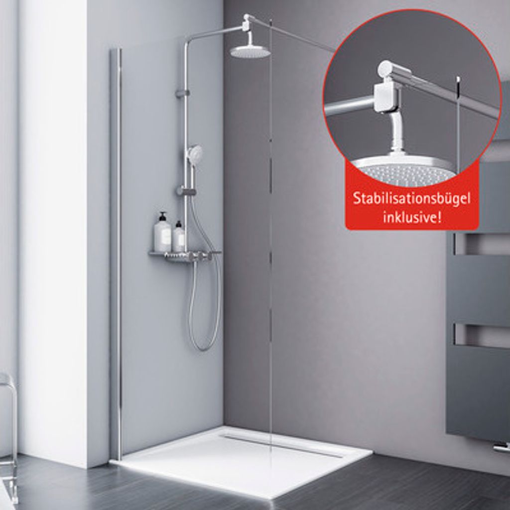 Walk In Duschwand Schulte Alexa Style 2.0 Breite 90 cm Klarglas Profilfarbe chrom D329106 41 50 1 190