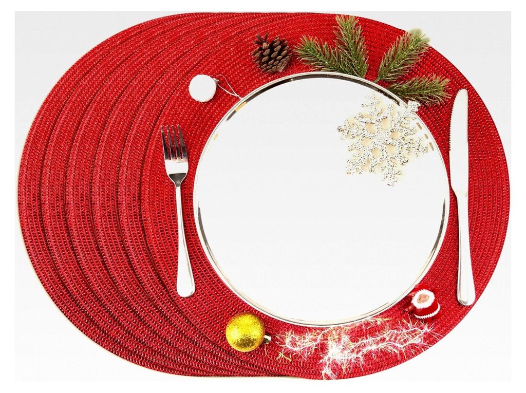 Tischmatten Ø 38 cm, Set mit 6 Stück in Rot
