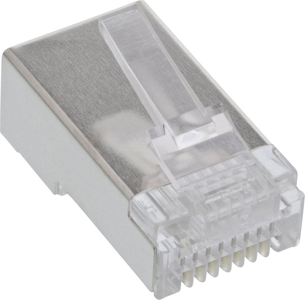 InLine Modularstecker 8P4C RJ45 z. Crimpen auf Rundkabel, geschirmt 100er Pack