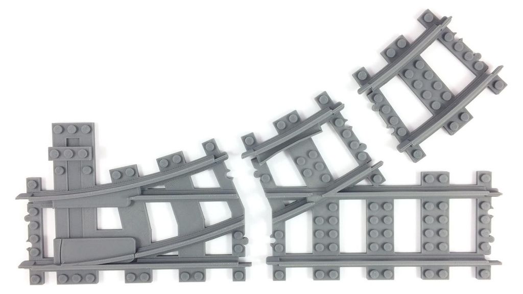 Trixbrix Wissel links R40, modulair – rails voor LEGO® City Productafbeelding 