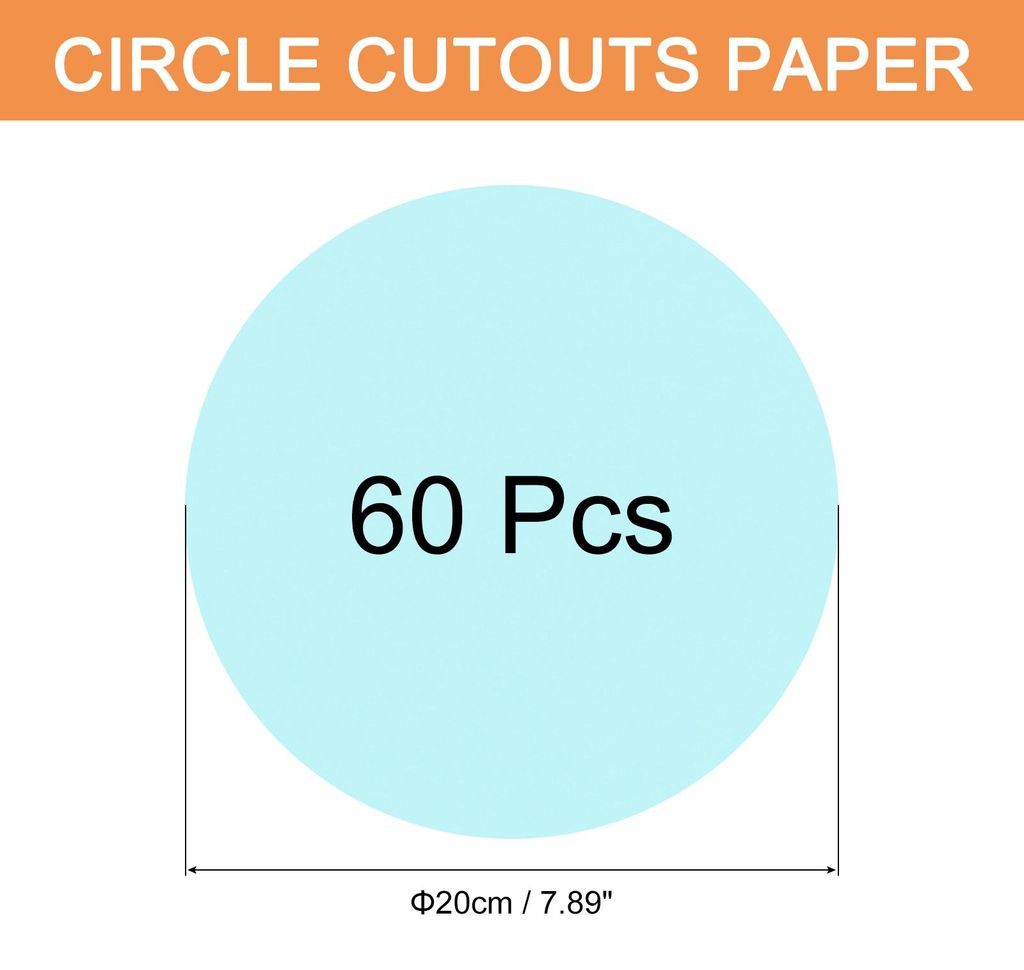 60 Stš¹ck Hellblaue Kreisausschnitte aus Papier, 8 Zoll runde Ausschnitte 200 g/m2/75 lb Kreiskarton fš¹r DIY-Bastelarbeiten Klassenzimmer-Pinn...