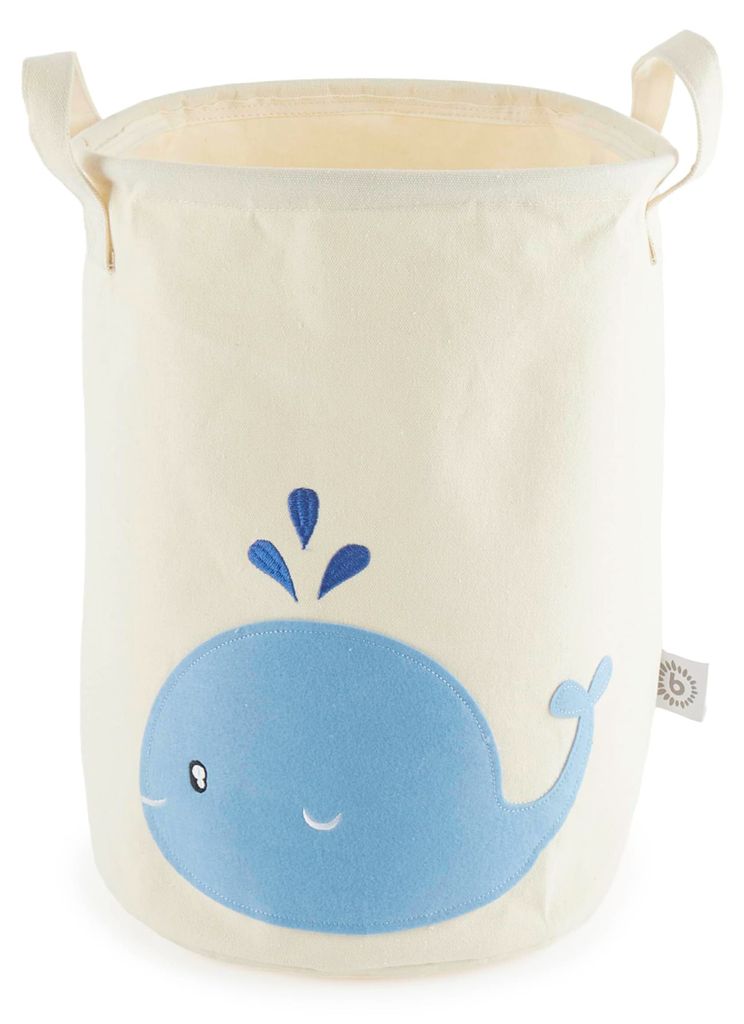 Wäschekorb mit Walmotiv | Großer, wasserdichter Aufbewahrungskorb aus Baumwolle für Kinder | Aufbewahrungskorb fürs Kinderzimmer | Wäsche- und...