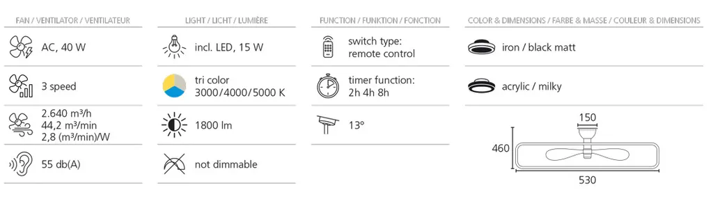 Ventilateur de Plafond Silencieux pour Chambre avec Éclairage Variable - 11