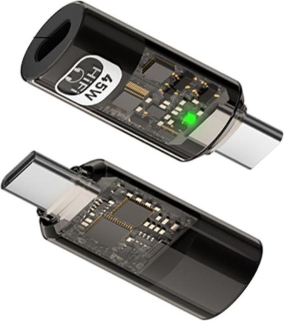 INF 3-in-1 Lightning & Type-C Adapter für iPhone – Schnellladung & Hi-Fi Audio Schwarz