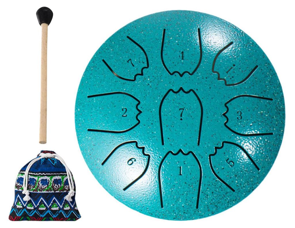 Stahltrommel 4/6 Zoll, 8/9 Töne, Regentrommel für den Garten, Klangheilungs-Musikinstrumente für Erwachsene und Kinder, Mini-Handpan-Trommeln f...