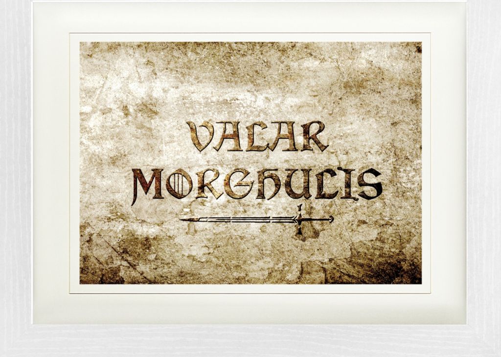 Zitate Gerahmtes Bild Mit Edlem Passepartout | Wand-Bilder | Im Bilderrahmen - Valar Morghulis, GOT (30 x 40 cm)