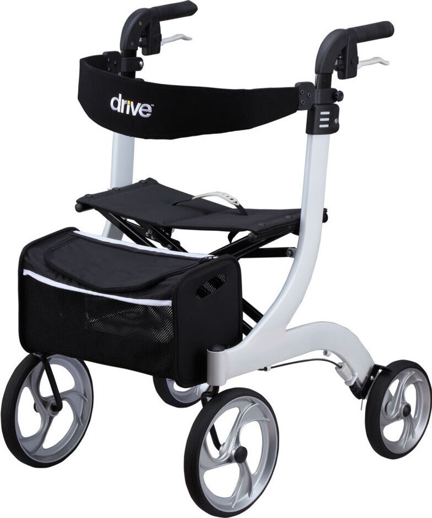 Rollator Drive Nitro Weiß - Leichtgewicht - Mit Rückengurt Produktbild 