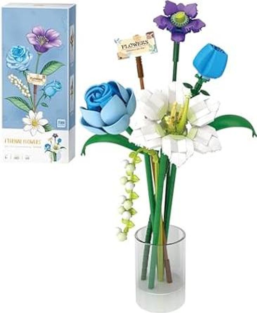 MEIEST Flower Bouquet Building Blocks Set, Mini Bricks Plant Botanical Collection BAU Building Toy,Creative DIY Künstliche Blumen Home Decoration ...