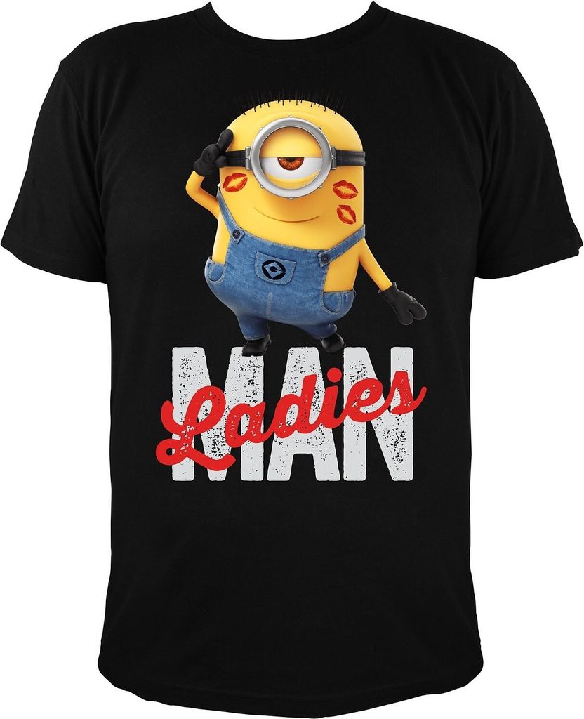 MINIONS T-Shirt Ladies Man, schwarz L B016W7R26Y