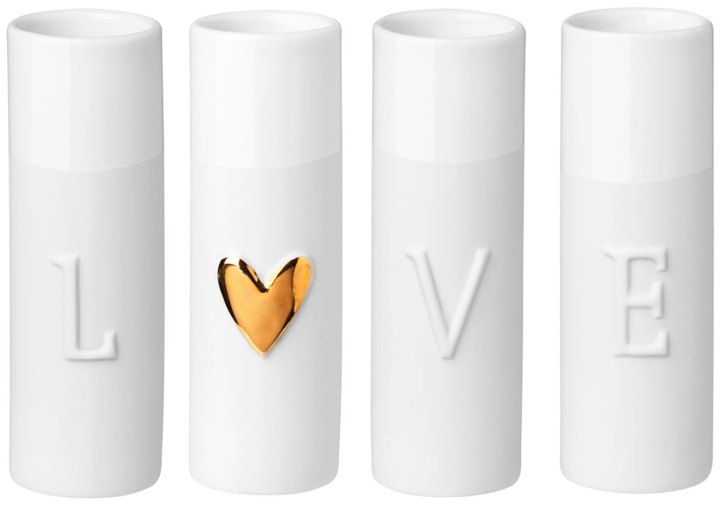 Räder Love Minivasen Set 4 Stk. D.3,5cm, H.9cm Produktbild 