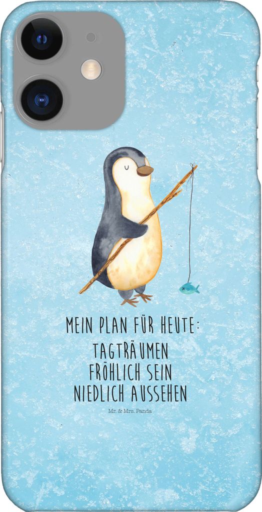 Mr. & Mrs. Panda Iphone 11 Handyhülle Pinguin Angler - Eisblau - Geschenk, Urlaub, XR, Wochenende, Neustart, Geschenkidee, Cover, Motiviert, Hüll...