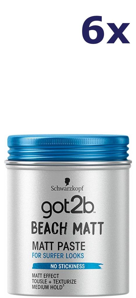 6x Got2b Beach Matt Paste 100 ml Gel