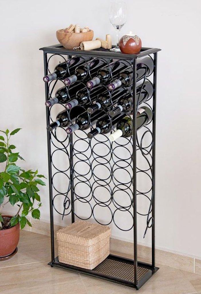 DanDiBo Stojak Na Wino Metalowy Czarny Stojący Stojak Na Zdjęcie produktu 