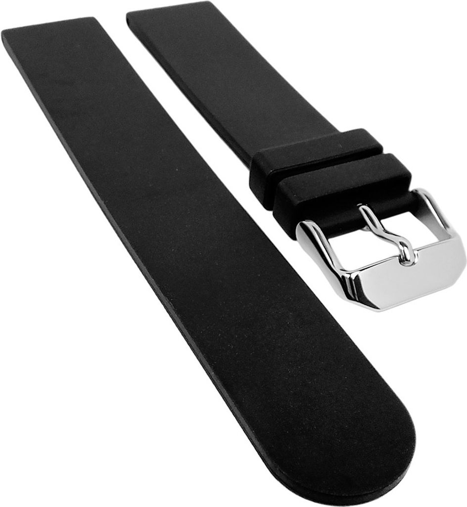 Uhrenarmband Natur-Kautschuk schwarz Vanilleduft 22841S, Stegbreite:16mm