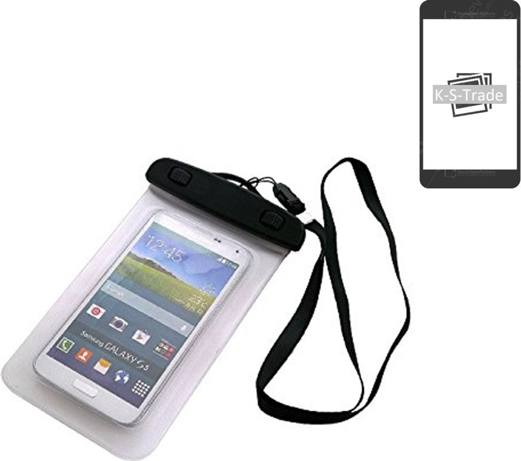 K-S-Trade Schutz Hülle Handy Hülle Kompatibel mit Samsung Galaxy S22 Beach Bag wasserdicht 16cm x 10cm Schutzhülle Staub Sand Flachwasser Beachbag