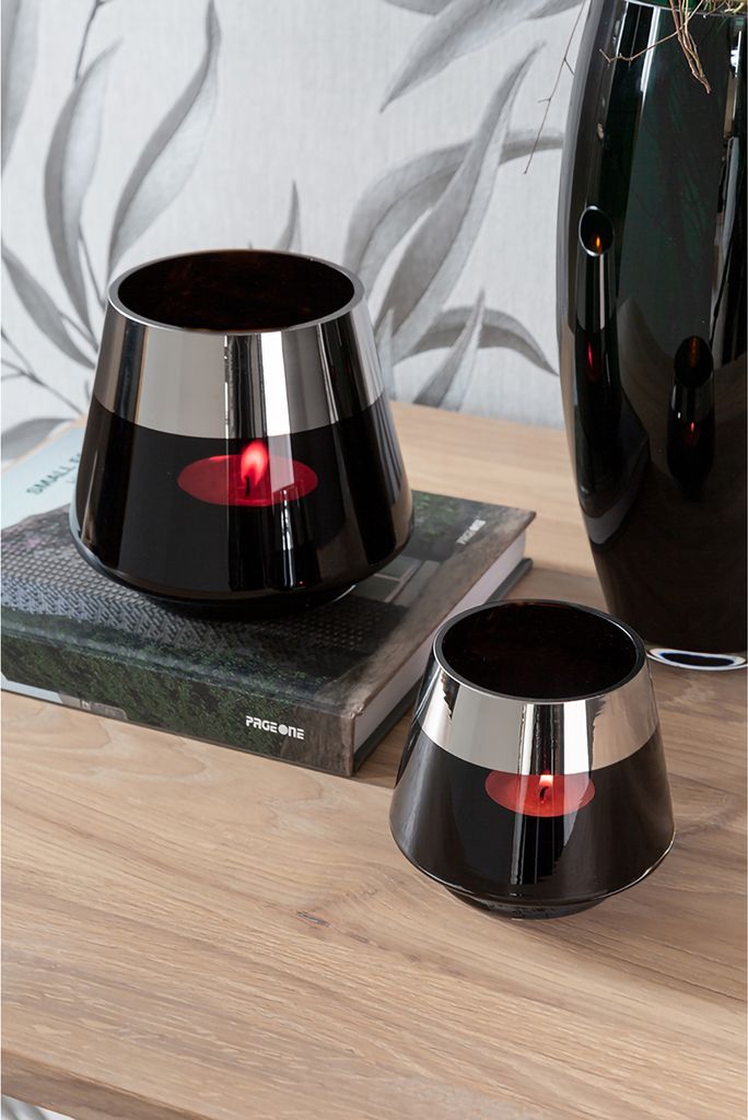 Fink Teelichthalter JONA DH 11x9 cm schwarz Windlicht Produktbild 2